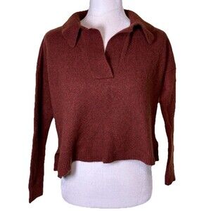 Madewell Women's V-Neck Sweater in Rich Brown